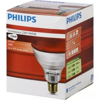 Philips infrarödlampa PAR38 IR 100W E27 230V röd