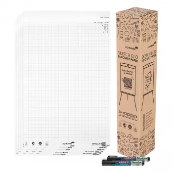 Legamaster Sketch Eco flipchart-pappersblock, högvit, 5 block