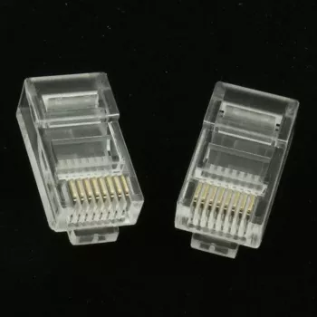 Gembird LC-8P8C-002/50 RJ-45 modulärkontakt, transparent, guldförgylld, 50-pack