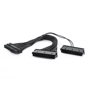 GEMBIRD CC-PSU24-01 24-pin ATX strömförlängningskabel, hane till hona, 30 cm, svart