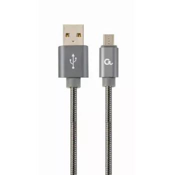 Gembird USB 2.0 Type-A-kontakt till Micro USB-B-kontakt spiralkabel 1 m metallgrå