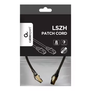 GEMBIRD PP8-LSZHCU-BK-0.5M S/FTP Cat.8 LSZH-patchkabel svart 0,5 m