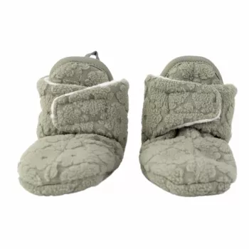 Lodger Polar Fleece babytofflor med halksäker sula, salviagrön (Elm), 6-12 månader