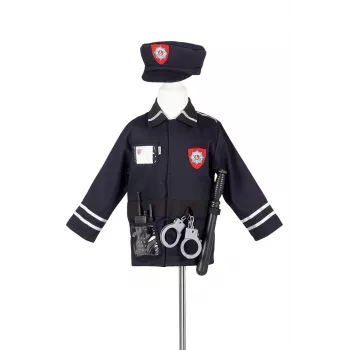Souza! poliskostymset med mössa och tillbehör för barn 4-7 år