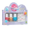 SOUZA! Galaxy barn nagellackssats - 3 vattenbaserade peel-off nagellack med klistermärken
