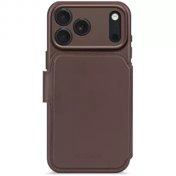 Decoded Leather Detachable Wallet för iPhone 17 Pro med MagSafe - chokladbrun
