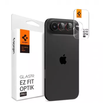 Spigen Optik Pro L-Series Glas.tR EZ Fit kameraschutz 2-pack för iPhone Air, svart/röd, AGL09864