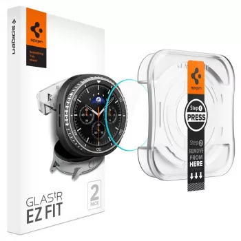 Spigen GLAS.tR EZ Fit skärmskyddsglas för Samsung Galaxy Watch 8 Classic (46 mm), 2 st, transparent (AGL09877)