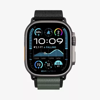Spigen Rugged Armor Pro WBF1-band för Apple Watch 44/45/46/49 mm svart/grön