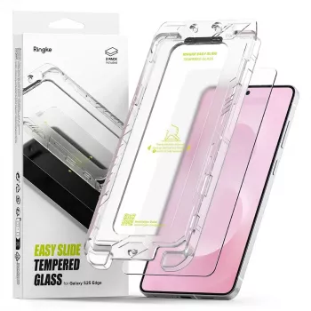 Ringke Easy Slide 2-pack härdat glasskärmskydd för Samsung Galaxy S25 Edge Clear