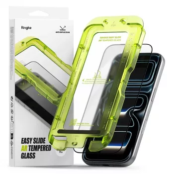 Ringke Easy Slide antireflekterande skärmskydd i härdat glas för Apple iPhone 17 Pro, svart
