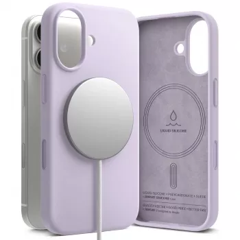 Ringke magnetiskt MagSafe-silikonskal för iPhone 17, ljuslila