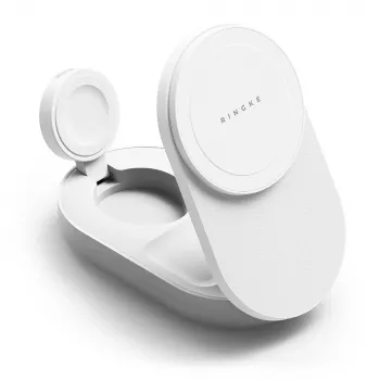 RINGKE 3-i-1 Magnetic MagSafe trådlös vikbar laddare 25W Qi2 vit