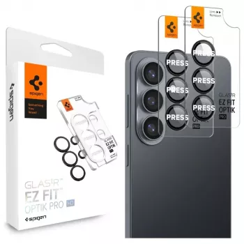 Spigen Optik Pro HD Glas.tR EZ Fit kameraskydd 2-pack för Samsung Galaxy S26+ – svart