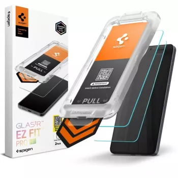 Spigen Glas.TR EZ Fit Pro AC HD härdat glasskärmskydd för Samsung Galaxy S26 (2-pack, transparent)