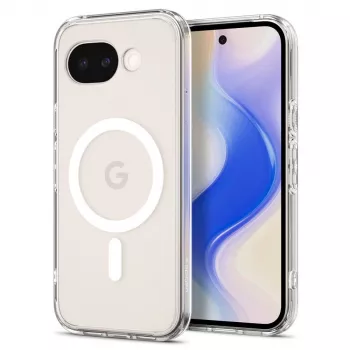 Spigen Ultra Hybrid MagFit-skal för Google Pixel 10a, MagSafe-kompatibelt, clear white (ACS11276)