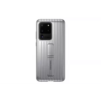 Samsung Galaxy S20 Ultra Protective Standing Cover-skal silver