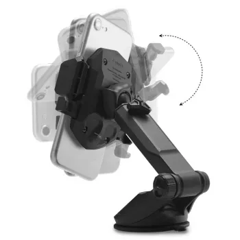 Spigen Car Mount Holder TS35 Kuel Series - universellt bilfäste för smartphone med sugkopp, teleskoparm, 360°-rotation, svart