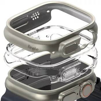 Ringke Slim 2-pack Apple Watch Ultra (49 mm) klar och titangrå