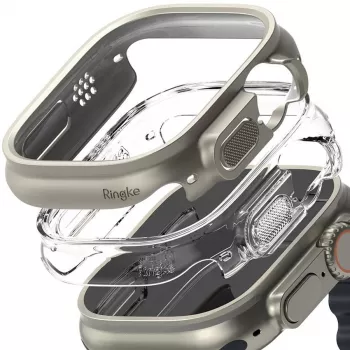 Ringke Slim 2-pack Apple Watch Ultra (49 mm) klar och titangrå
