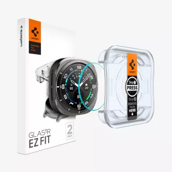 Spigen Glas.tR EZ Fit skärmskyddsfilm av härdat glas för Samsung Galaxy Watch Ultra (47 mm) – 2-pack – klar