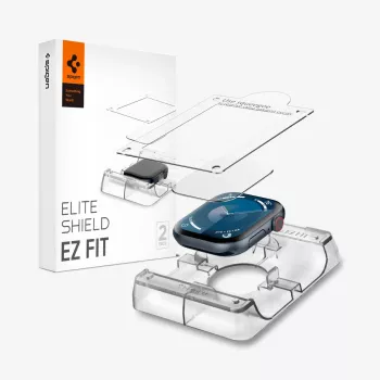 Spigen Elite Shield EZ Fit 2-pack hybridglasskärmsskydd för Apple Watch 10 (46 mm) Clear
