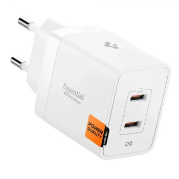 SPIGEN ESSENTIAL EE472EU 2-portars nätverksladdare 47W vit