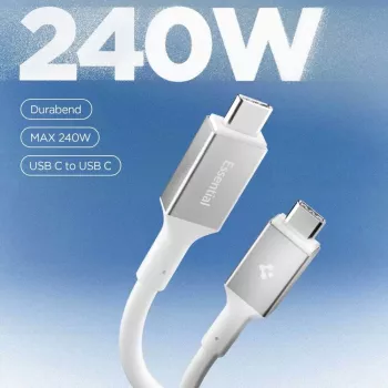 SPIGEN Essential USB-C till USB-C-kabel 240W 120 cm vit
