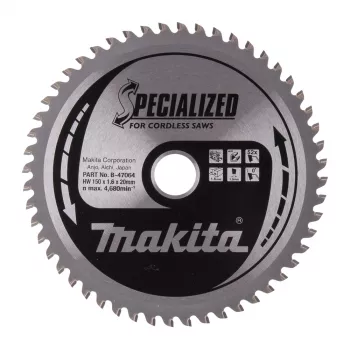 Makita Specialized B-47064 cirkelsågblad för aluminium, 150 x 20 mm, 52 tänder