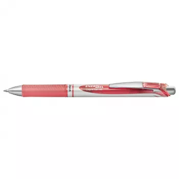 Pentel EnerGel BL77 klickbar gelpenna - rosa - korall - silver - rund - 0,7 mm - vattenbaserat bläck
