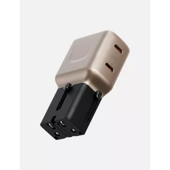 ENERGEA TravelGoAdapter 45 2xUSB-C 45W väggladdare guld-svart