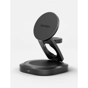 ENERGEA Alumag GYRO 360 roterande Qi2 trådlös laddare 25W hopfällbar gunmetal