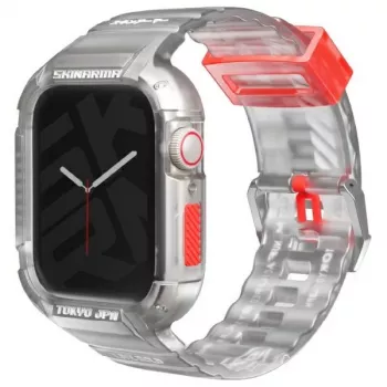 SKINARMA Saido 2-i-1 fodral och armband för Apple Watch 45/44mm clear/transparent