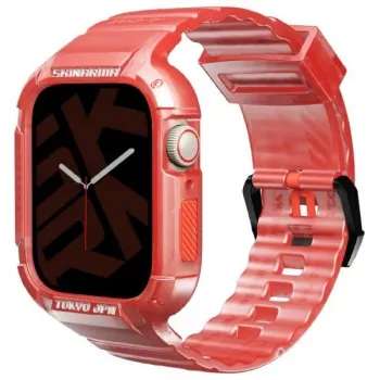 Skinarma Saido 2-i-1 Armband och Skal för Apple Watch 45/44mm röd