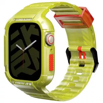 Skinarma Saido 2-i-1 Apple Watch Armband & Fodral 45/44mm Neon Yellow