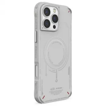 SKINARMA Mecha Case för iPhone 16 Pro Max 6,9 inch magnetisk laddning ljusgrå