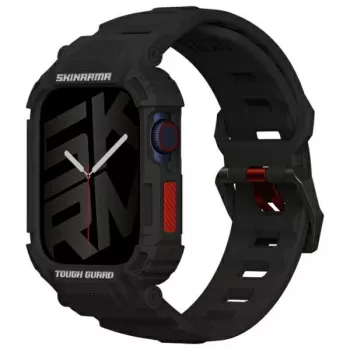 SKINARMA Mecha 2-i-1 Armband och Fodral för Apple Watch 45/44mm svart