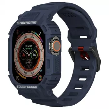 SKINARMA Mecha 2-i-1 Fodral med Armband för Apple Watch Ultra 49mm Marinblå