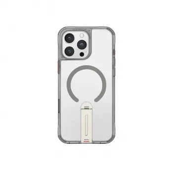 Skinarma Helix Case för iPhone 16 Pro Max, magnetisk laddning, 360° roterande stativ, titan