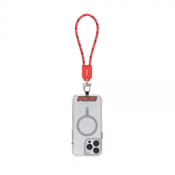 SKINARMA Dyno Ve 2-i-1 USB-C lanyardkabel 20 cm röd