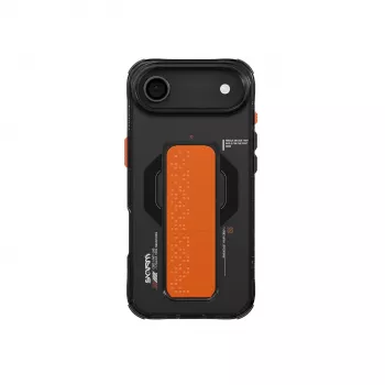 SKINARMA Haxa skal med Mag-Charge-magnetring och grip-stativ för Apple iPhone Air, svart (SK-2025IP6.6-HAXA-GRA)
