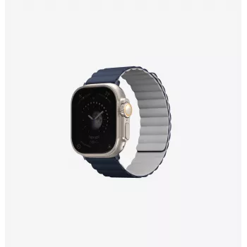 UNIQ Revix Reversible Magnetic Strap for Apple Watch Series 1/2/3/4/5/6/7/8/9/SE/SE2/SE3 38/40/41mm White-Blue