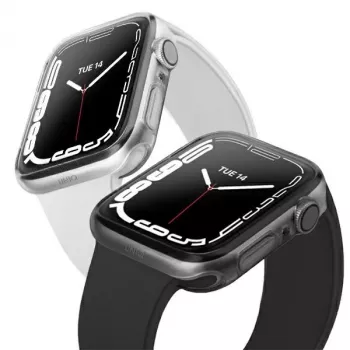 UNIQ Glase skyddsskal dubbelpack clear & smoke för Apple Watch Series 7/8/9 41 mm