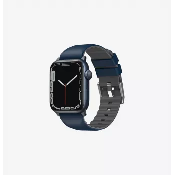 UNIQ Linus Apple Watch-armband Airosoft silikon Nautical Blue 42/44/45/49mm