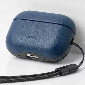 UNIQ Terra Case för AirPods Pro 2:a gen (2022/2023) äkta läder - Space Blue