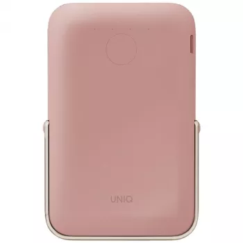 UNIQ Powerbank Hoveo 5000mAh USB-C 20W PD snabbladdning trådlös magnetisk Blush Pink