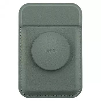 UNIQ Flixa Magnetic Card Wallet med kickstand Lichen Green MagSafe