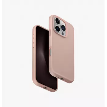 UNIQ Lino Hue iPhone 16 Pro 6,3 inch Magclick-laddningsfodral Blush Pink