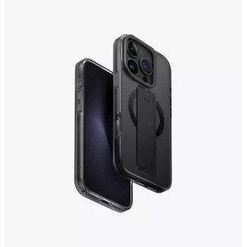 UNIQ Heldro Max iPhone 16 Pro 6,3 inch MagClick-laddningsfodral Black/Vapour Smoke