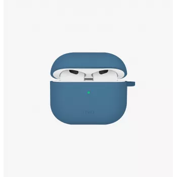 UNIQ Nexo skal för AirPods 4 med öronbyglar, silikon, Pacific Blue